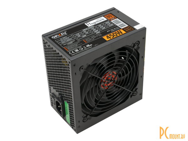 блок питания 450W GINZZU  ATX2.3 APFC КПД>80%, 1x12см 80 Plus Bronze PB450