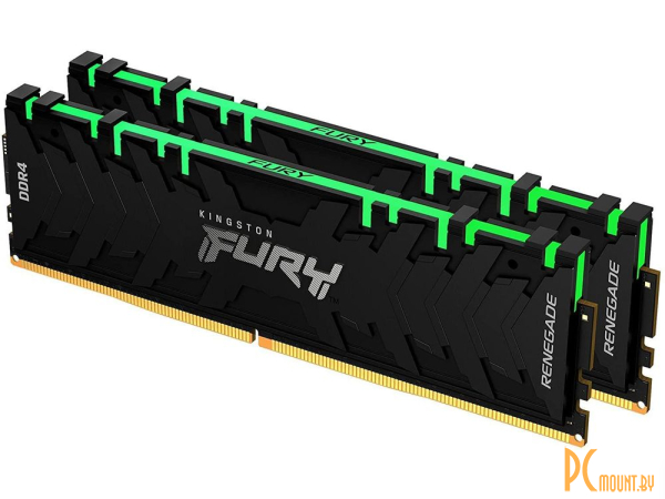 память DDR4 16Gb (2*8Gb) 4000MHz  Kingston FURY Renegade RGB CL 19T, тайминги 19-23-23, напряжение 1.35 В KF440C19RBAK2/16