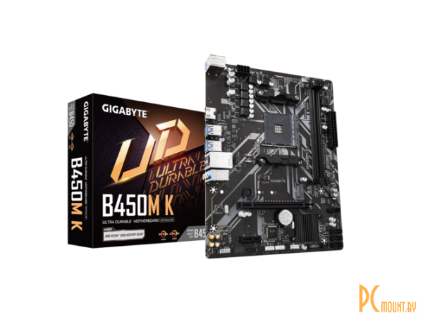 материнская плата SocAM4 Gigabyte (mATX B450 память 2xDDR4 слоты: 1xPCIe x16 1xPCIe x1 1xM.2) B450M K 