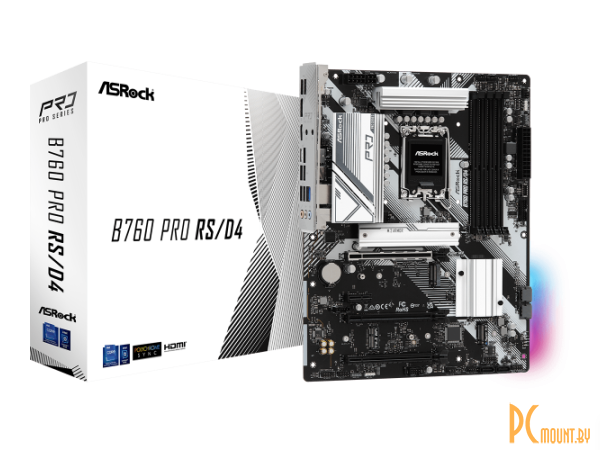 материнская плата Soc1700 ASRock ATX Intel B760 4xDDR5 3xPCIe x16 1xPCIe x1 3xM.2 DP+HDMI B760 PRO RS 