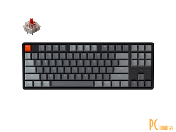 клавиатура игровая Keychron K8 RGB  (беспроводная, механическая, Gateron G Pro Red, USB/Bluetooth, цвет серый/черный) K8-J1-RU