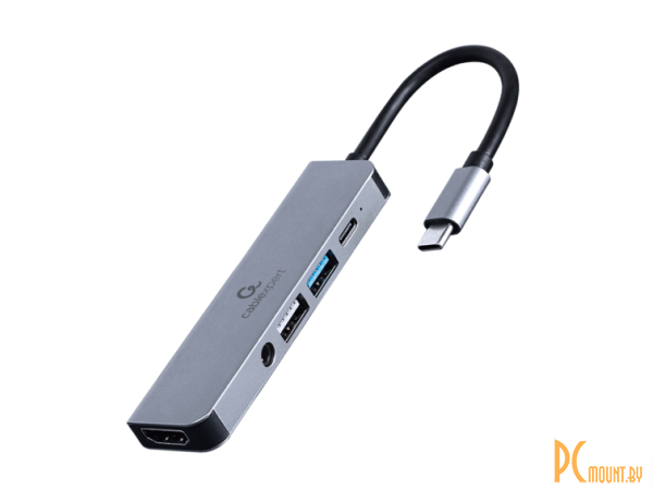 хаб USB C док-станция  Gembird Multiport Type-C to (USB3+USB2+HDMI+PD+Audio) A-CM-COMBO5-02