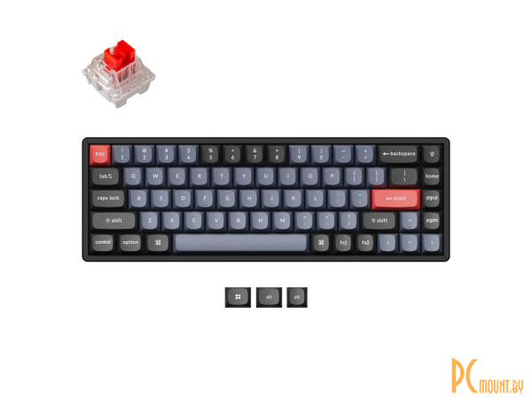 клавиатура игровая Keychron K6 Pro  (механическая, USB/Bluetooth, RGB, Hot-Swap, Keychron K pro Red Switch, серый/черный) Wireless K6P-J1-RU