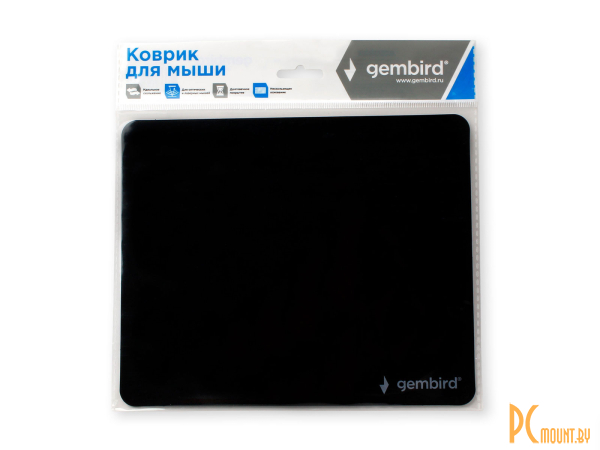 коврик  Gembird чёрный, размеры 220*180*0,5мм, ультратонкий,100% пластик MP-BASIC