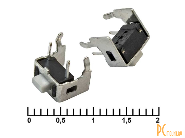 Тактовые кнопки: тактовая кнопка RUICHI IT-1101VA, 5x7.3x4.3 мм, OFF-(ON), 50 мА, 12 В, 50 мОм; IT-1101VA (6x3x5) 83356