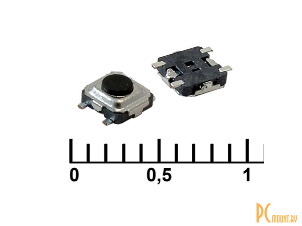 Тактовые кнопки: тактовая кнопка RUICHI IT-1184, 3.35x3.35x1.5 мм, OFF-(ON), 50 мА, 12 В, 100 мОм; IT-1184 (3x3x1.5) 83337