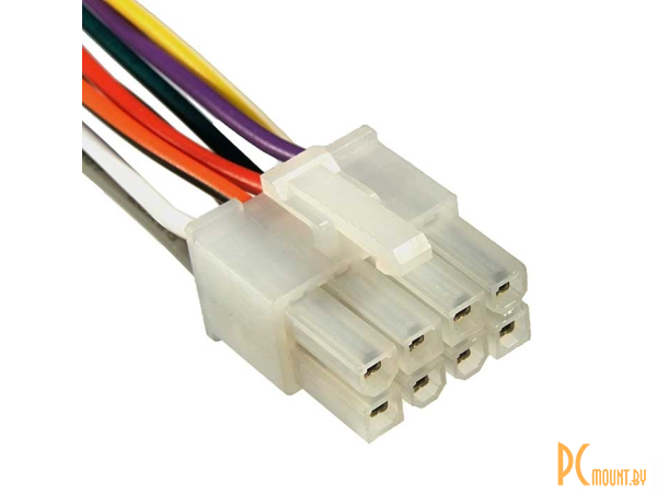 Межплатные кабели питания: межплатный кабель питания (вилка) типа Mini-Fit RUICHI 2x4, AWG20, 0,3 м; MF-2x4F wire 0,3m AWG20 87193