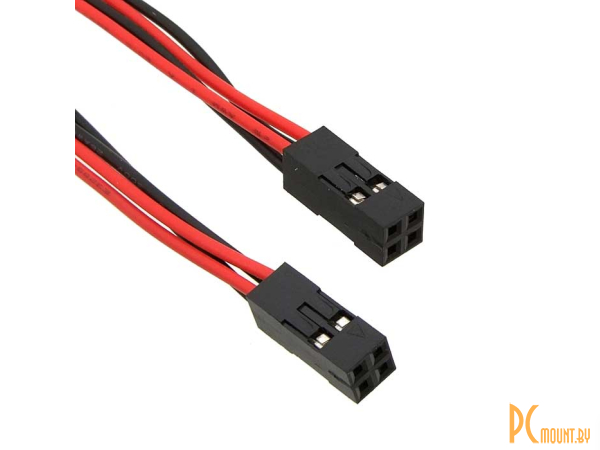 Межплатные кабели питания: межплатный кабель питания (розетка-розетка) RUICHI BLD 2x02х2, AWG26, с шагом 2,54 мм, 0.3 м; BLD 2x02 *2 AWG26 0.3m 90766