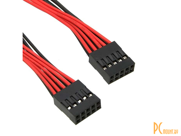 Межплатные кабели питания: межплатный кабель питания (розетка-розетка) десятиполюсный RUICHI BLD 2x05х2, AWG26, с шагом 2,54, 0.3 м; BLD 2x05 *2 AWG26 0.3m 90769