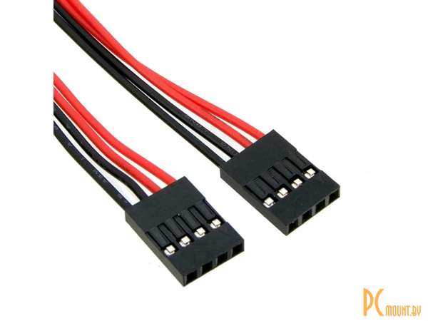 Межплатные кабели питания: межплатный кабель питания соединительный (розетка-розетка) RUICHI BLS-4, AWG26, с шагом 2,54 мм, 0.3 м; BLS-4 *2 AWG26 0.3m 90764