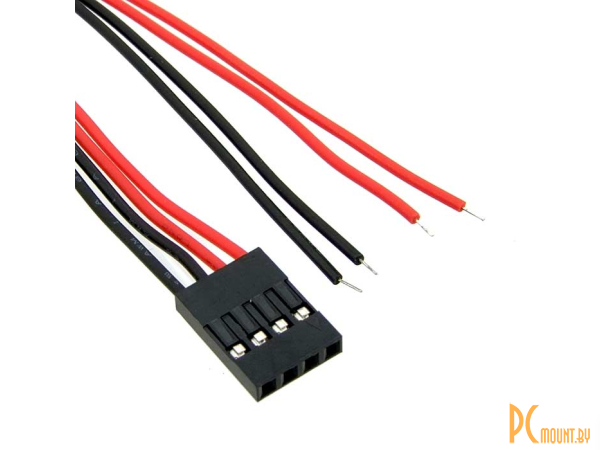 Межплатные кабели питания: межплатный кабель питания (розетка-под пайку) RUICHI BLS-4, AWG26, с шагом 2,54 мм, 0.3 м; BLS-4 AWG26 0.3m 90760