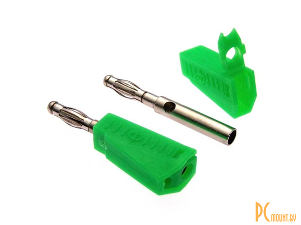 Штекеры _ гнезда _ клеммы: штекер RUICHI Z040 4 мм составной штекер, зелёный, под пайку; Z040 4mm Stackable Plug GREEN 106890