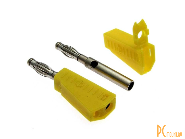 Штекеры _ гнезда _ клеммы: штекер RUICHI Z040 4 мм составной штекер, желтый, под пайку; Z040 4mm Stackable Plug YELLOW 106891