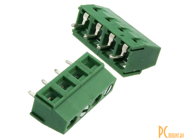 Терминальные блоки: винтовой клеммный блок RUICHI XY304V-A-04P на 4 клеммы M3.0, шаг 5 мм, лифт, 12 А, 26 -14  AWG; XY304V-A-04P 5mm лифт 59737