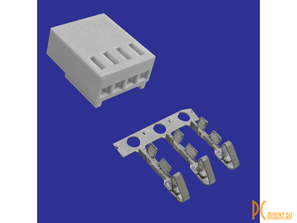 Разъемы питания низковольтные: разъём питания низковольтный RUICHI HU-04 шаг 2.54 мм+клеммный, 4 контакта; HU-04 pitch 2.54mm+Terminal 107391
