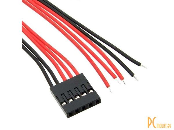 Межплатные кабели питания: межплатный кабель питания (розетка-под пайку) RUICHI BLS-5, AWG26, с шагом 2,54 мм, 0.3 м; BLS-5 AWG26 0.3m 90761