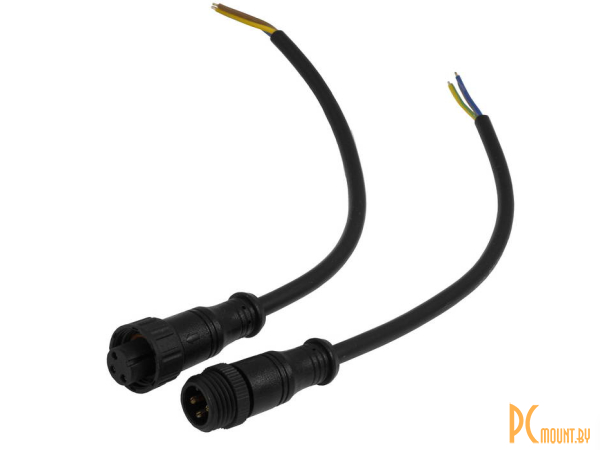 Герметичные разъемы: разъемы герметичные кабельные (штекер-гнездо) RUICHI BLHK16-3PB, 3 контакта, IP67, 5 А, 250 В, черные; BLHK16-3PB 113705