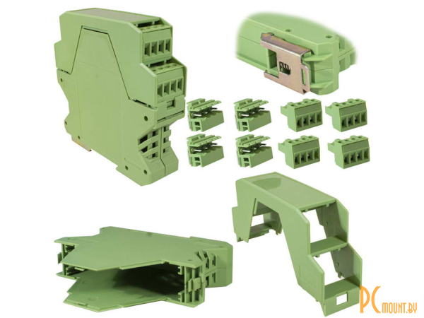 Клеммные колодки: корпус для РЭА на DIN-рейку RUICHI ТС-3004, крепление 35 мм, АБС пластик, зеленый; TC-3004 81051
