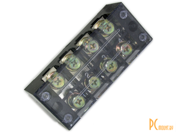 Клеммные колодки: клеммная колодка винтовая с крышкой RUICHI TBC-6004, 8 контактов, 60 А, 600 В, 0,5…10 мм2, корпус пластик модифицированный; TBC-6004 65289