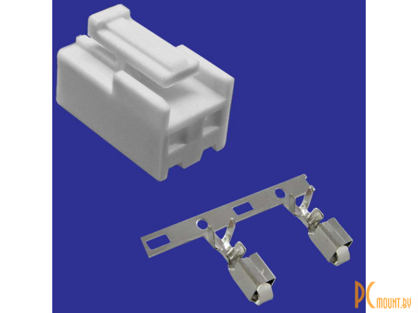 Разъемы питания низковольтные: разъём питания низковольтный RUICHI PHU2-02 шаг 3.96 мм+клеммный, 2 контакта; PHU2-02 pitch 3.96 mm+Terminal 107546