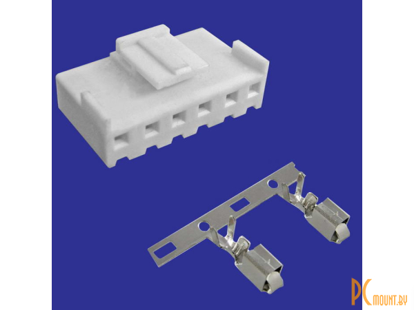 Разъемы питания низковольтные: разъём питания низковольтный RUICHI PHU2-06 шаг 3.96 мм+клеммный, 6 контактов; PHU2-06 pitch 3.96 mm+terminal 107451