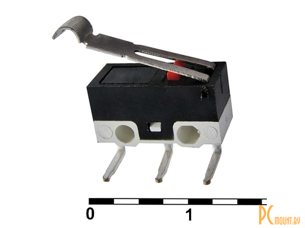 Микропереключатели: микропереключатель с рычагом RUICHI DM1-02D-30G-G, ON-(ON) SPDT, 2 А, 125 В; DM1-02D-30G-G 79295