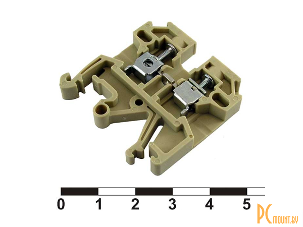 Клеммные колодки на динрейку: клеммная колодка винтовая на DIN-рейку RUICHI MK 2.5, 24 А, 800 В, 1-проводное соединение, 24-14 AWG, PA66, корпус серый; MK 2.5 80942