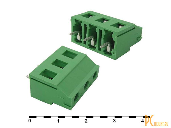 Терминальные блоки: винтовой клеммный блок RUICHI DG129-7.62-2 на 3 клеммы M3, шаг 7.62 мм, 20 А, 24-12 AWG; DG129-7.62-3 81115