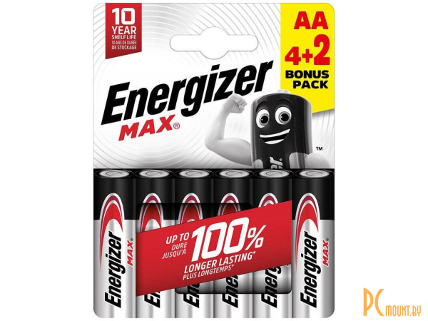 батарейка Energizer  6pcs/Pack Max LR6 AA BL4+2