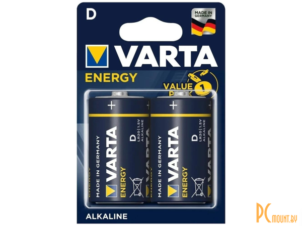 батарейка Varta ENERGY LR20 D B2 2pcs/Pack Energy 4120 D BL2