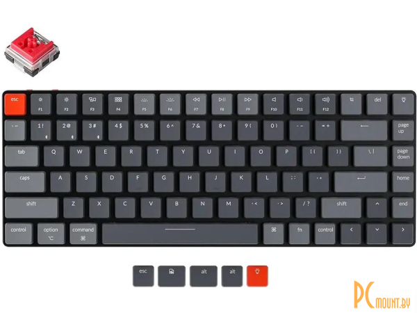 клавиатура Keychron K3 Grey Gateron G Pro Red Switch () K3-B1-RU