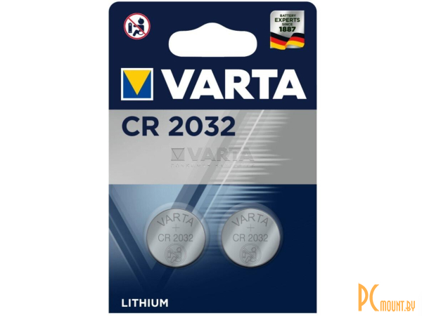 батарейка Varta CR 2032 BLI 2 pcs/Pack Lithium 6032 CR 2032 BL2