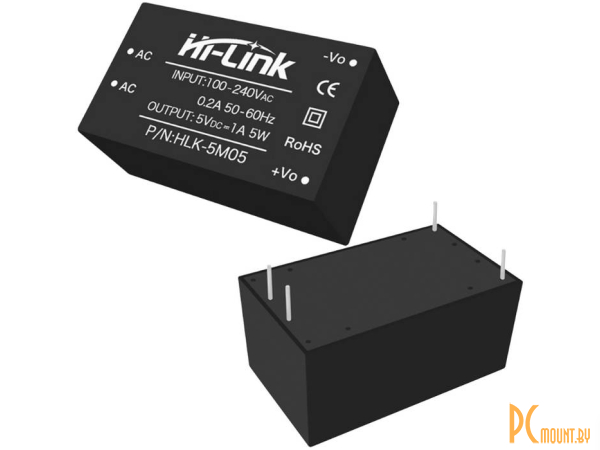 HLK-5M05 Hi-Link AC-DC преобразователь напряжения стабилизированный 220V to 5V 5W