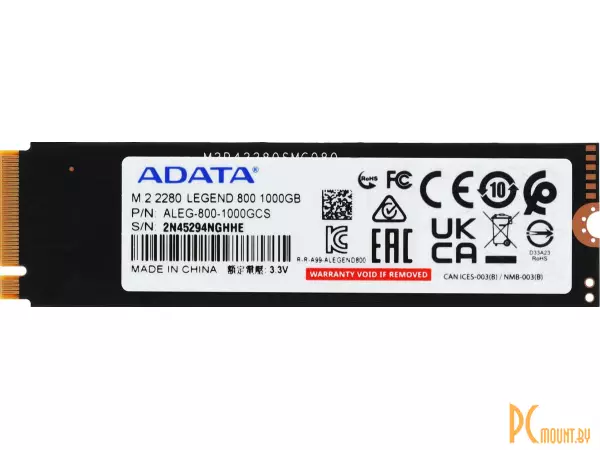 SSD M.2 Express 4.0 x4 ADATA Legend 800 1TB (ALEG-800-1000GCS) 3500/2200 MBps TLC RTL M PCI