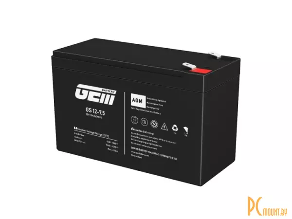 Источник бесперебойного питания аккумулятор GEM Battery GS 12-7.2, 151х94(100)х65