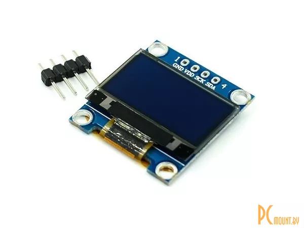 Модуль с белым ЖКИ дисплеем 0.96" I2C IIC, 128X64 OLED