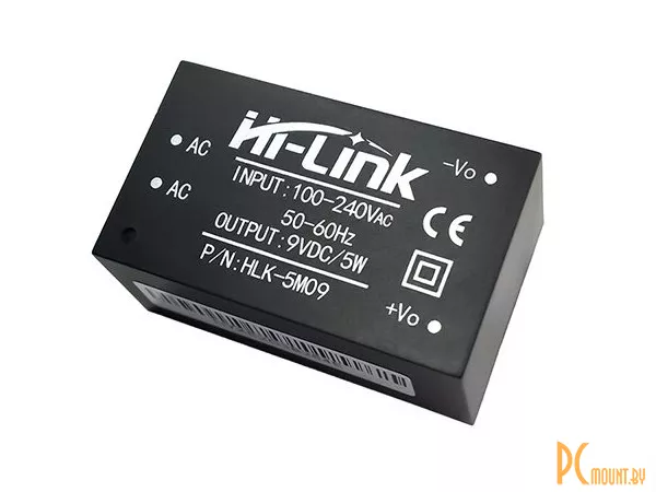 HLK-5M09 Hi-Link AC-DC преобразователь напряжения стабилизированный 220V to 9V 5W 560MA