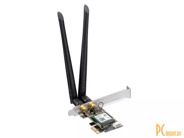 Wi-Fi/Bluetooth адаптер Cudy WE3000 1.0, PCI Express x1, 802.11ax (Wi-Fi 6)/Bluetooth 5.2, до 3000 Mbps, антенна 5 dBi, цвет черный