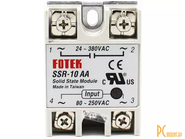 SSR-10AA FOTEK реле твердотельное однофазное. Номинальный ток нагрузки 10A