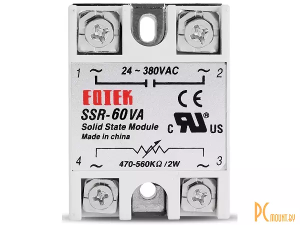 SSR-60VA FOTEK реле твердотельное однофазное. Номинальный ток нагрузки 60А