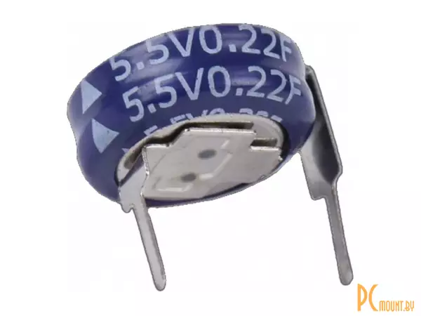 SE-5R5-D104VYH3E 0.1F 5.5V Ионистор (суперконденсатор) 0.1Ф 5.5В 11.5x5 KAMCAP