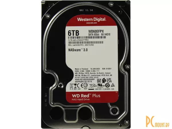 HDD  SATA-III 6Tb Red Plus WD60EFPX 5400RPM 256Mb 6Gb/s WD