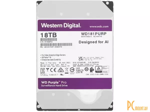 HDD  SATA-III 18Tb Purple WD181PURP 7200RPM 512Mb 6Gb/s WD