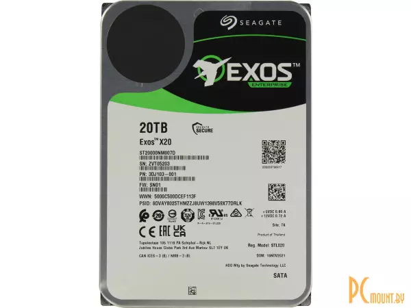 HDD  SATA-III Exos X20 20Tb (ST20000NM007D) 7200rpm 256Mb Seagate