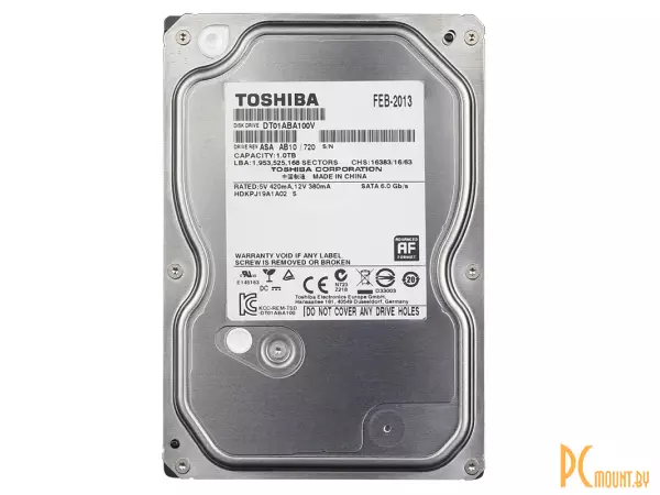 Жесткий диск 1Tb Toshiba DT01ABA100V (SATA 6Gb/s CoolSpin 32 Мб) Тихий HDD для систем видеонаблюдения SATA-III