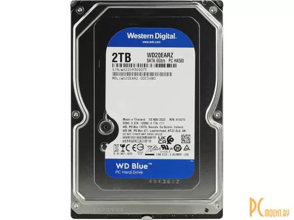 HDD  SATA-III 2Tb Blue WD20EARZ 5400RPM 64Mb 6Gb/s WD