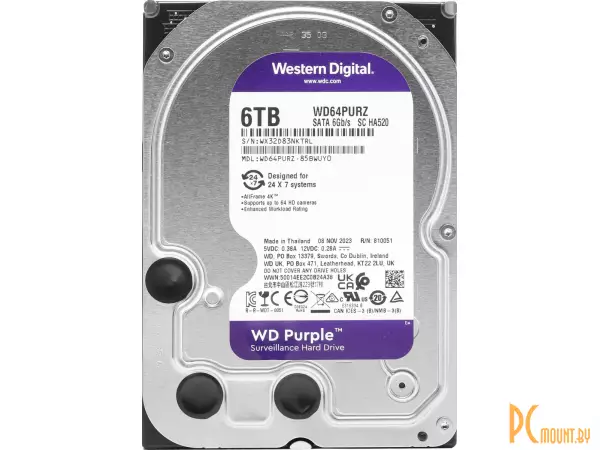 жесткий диск WD 6TB (WD64PURZ) WD64PURZ Purple