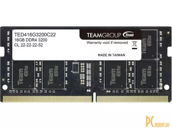 SO-DIMM DDR4 16Gb PC-25600 3200MHz Team Elite (TED416G3200C22-S01) CL22; 1.2 В