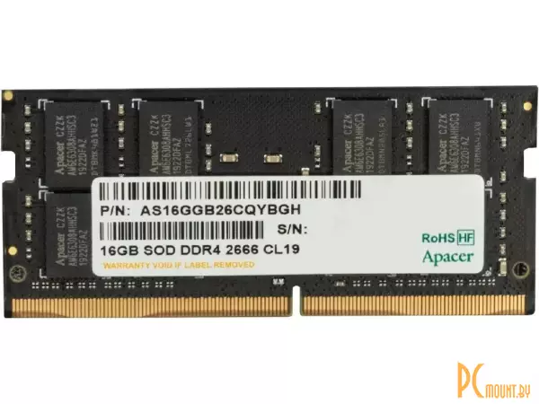 Память для ноутбука SODDR4, 16GB, PC21300 (2666MHz), Apacer AS16GGB26CQYBGH