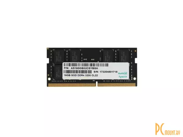 Память для ноутбука SODDR4, 16GB, PC25600 (3200MHz), Acer AS16GGB32CSYBGH